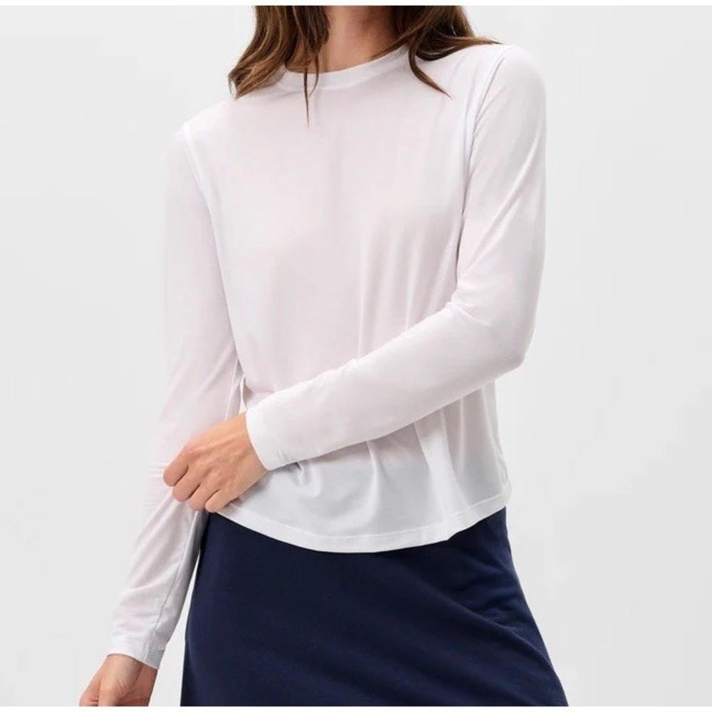 NWOT Women's Johnnie-O Course Performance Long Sleeve T-Shirt - White -‎ Large